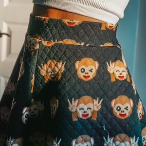 ⭐Soft emoji skater skirt